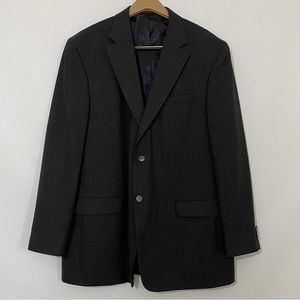 Stafford Men's Suit Jacket Size 46L Dark Charcoal Gray 55%Polyester 45% Wool